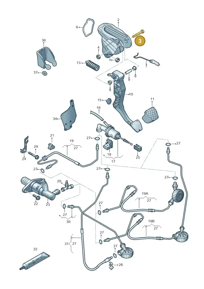 N01037013 — Volkswagen Caddy kombi (2015-2020) diagram 718721250, position 3