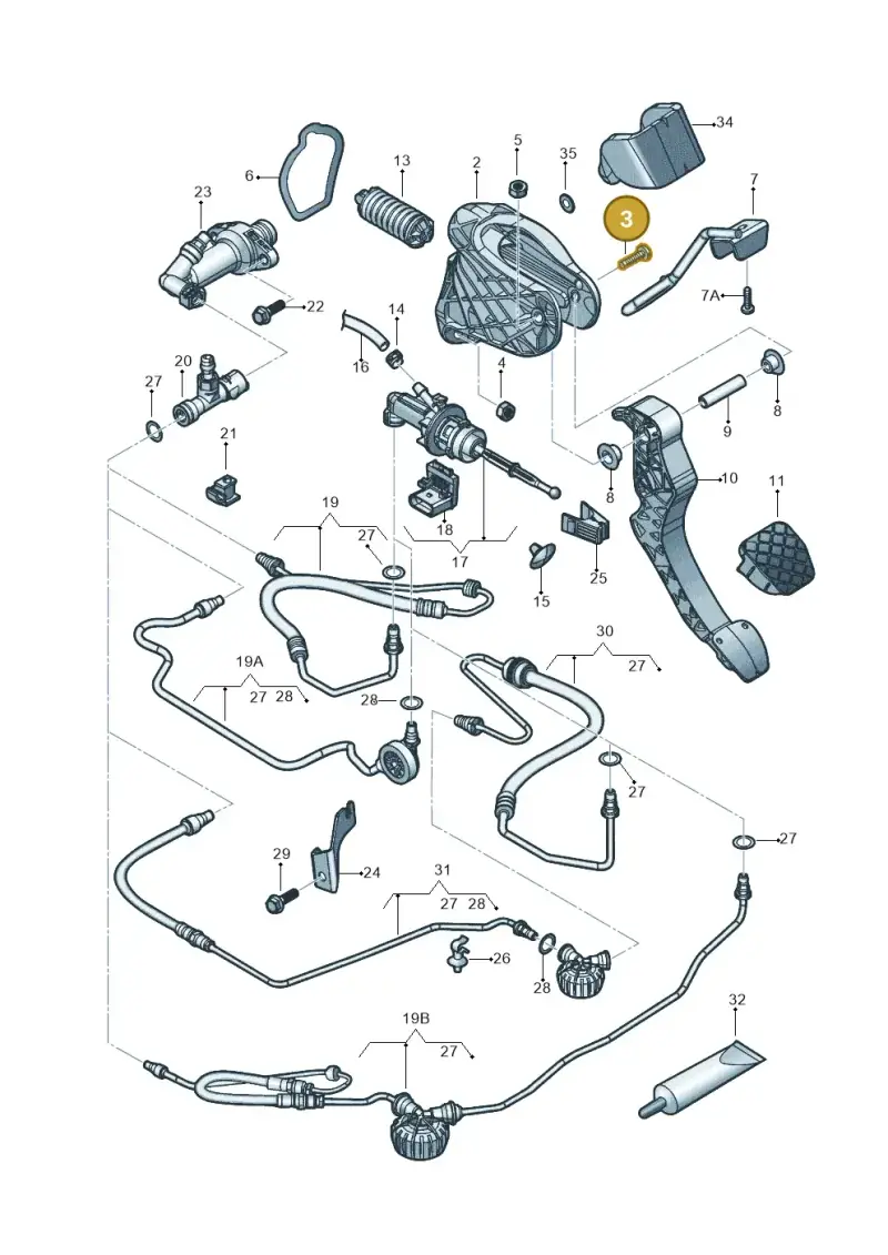 N01037013 — Volkswagen Beetle (2016-2019) diagram 789721025, position 3