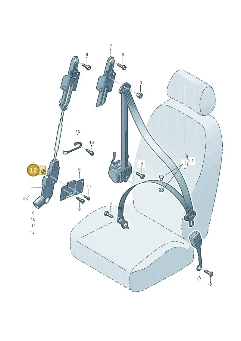 N01100412 — Volkswagen Phaeton 4motion (2010-2016) diagram 258857600, position 12