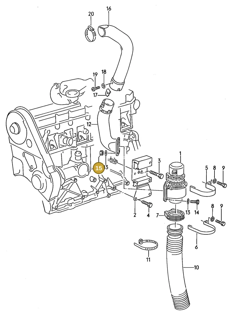 N0110044 — Volkswagen LT, LT 4x4 (28-55) (1989-1995) diagram 006128050, position 15