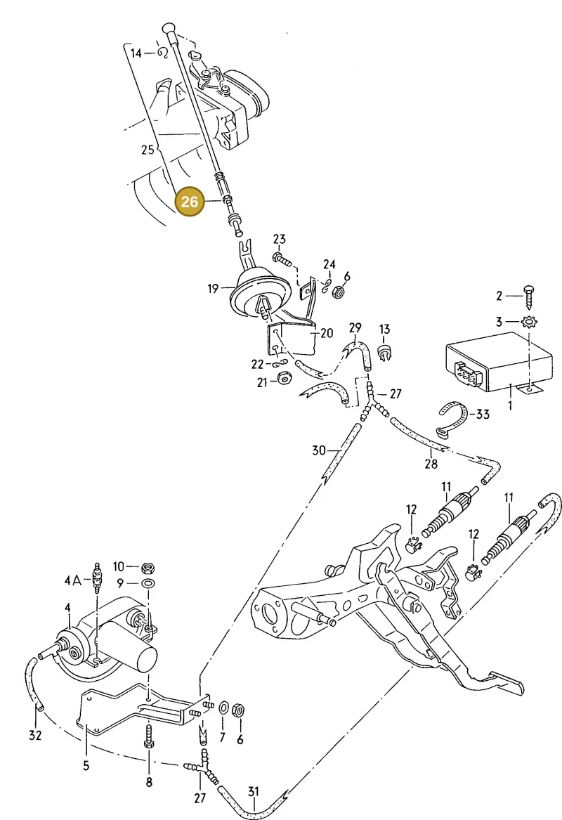 N0110044 — Audi Coupe/3 (1994-1995) diagram 142907100, position 26
