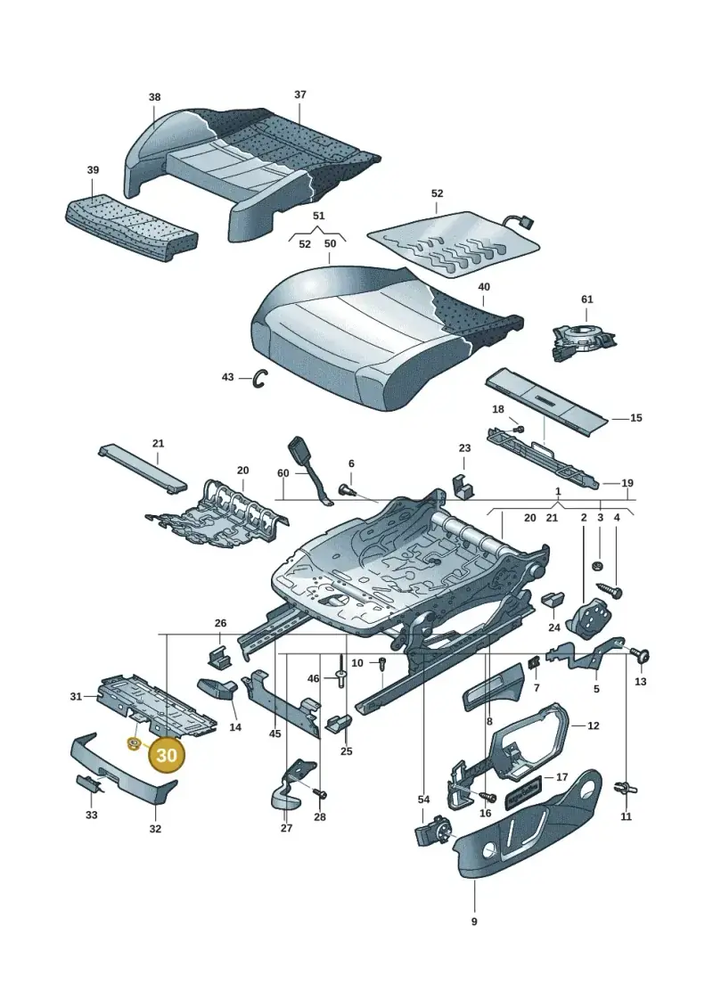 N01100518 — Volkswagen Passat estate (2023-) diagram 3j0881000, position 30