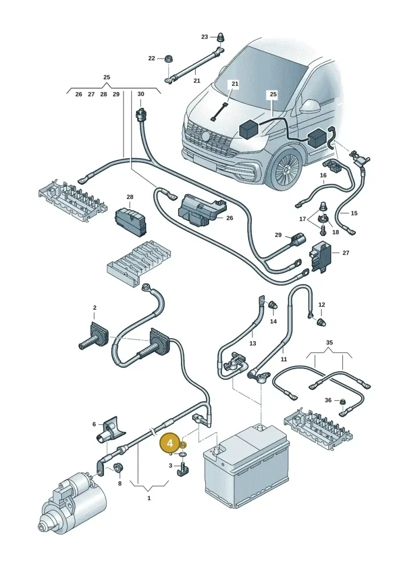 N01100627 — Volkswagen Transport. multivan (2019-2024) diagram 7em971002, position 4