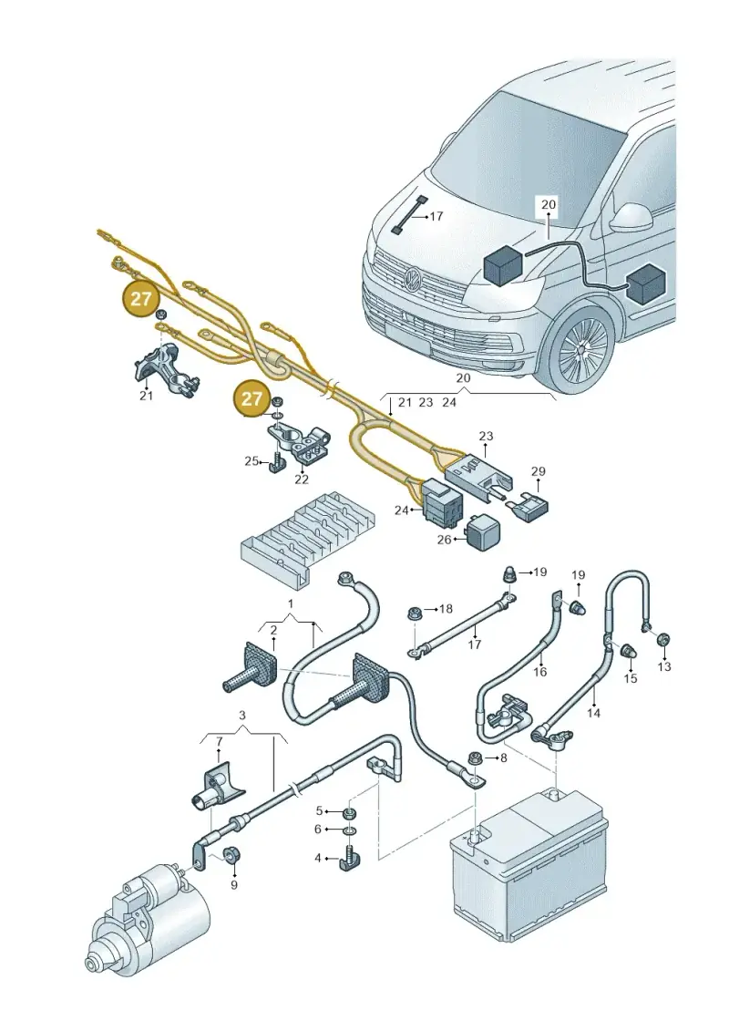 N01100627 — Volkswagen Caravelle (2015-2019) diagram 861971020, position 27