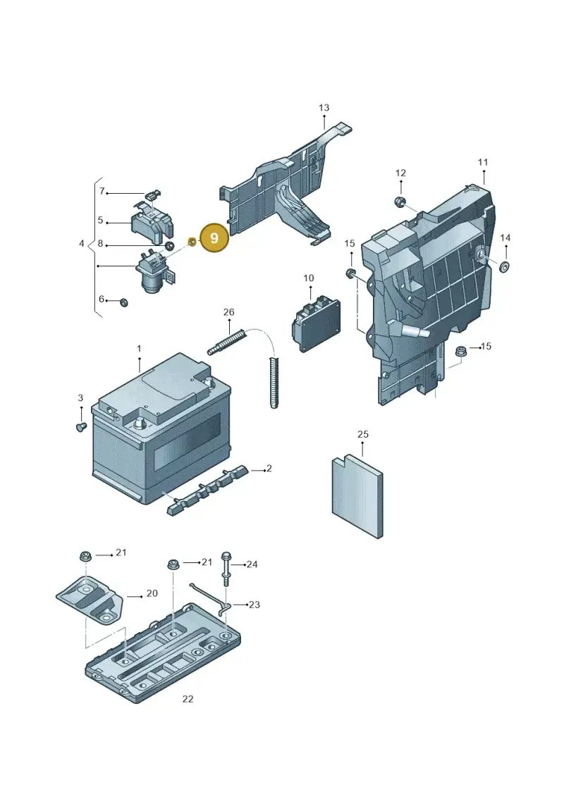 N01100846 — Volkswagen Phaeton 4motion (2010-2016) diagram 631915000, position 9