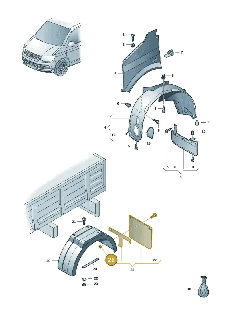 N01118312 — Volkswagen Single-cab transp. (2019-2024) diagram 7fp821100, position 26