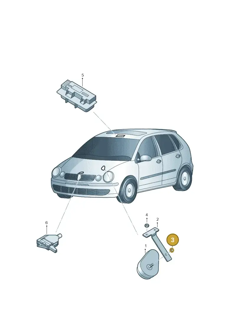 N0111849 — Volkswagen Polo (2008-2009) diagram 253951100, position 3