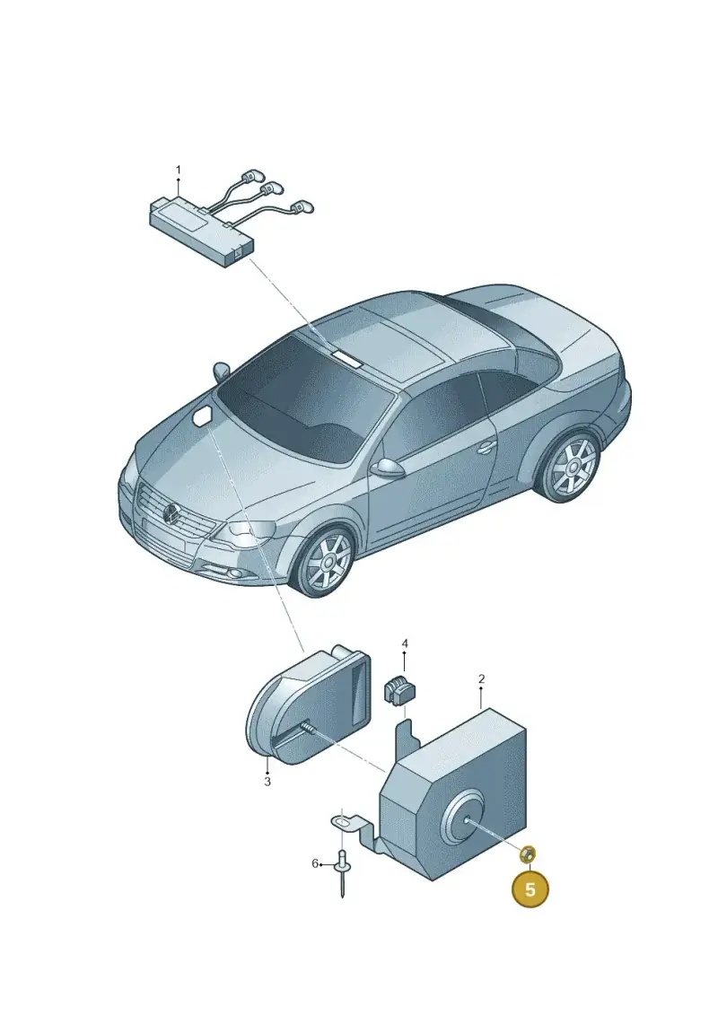 N0111849 — Volkswagen Eos BlueMotion (2010-2015) diagram 712951210, position 5