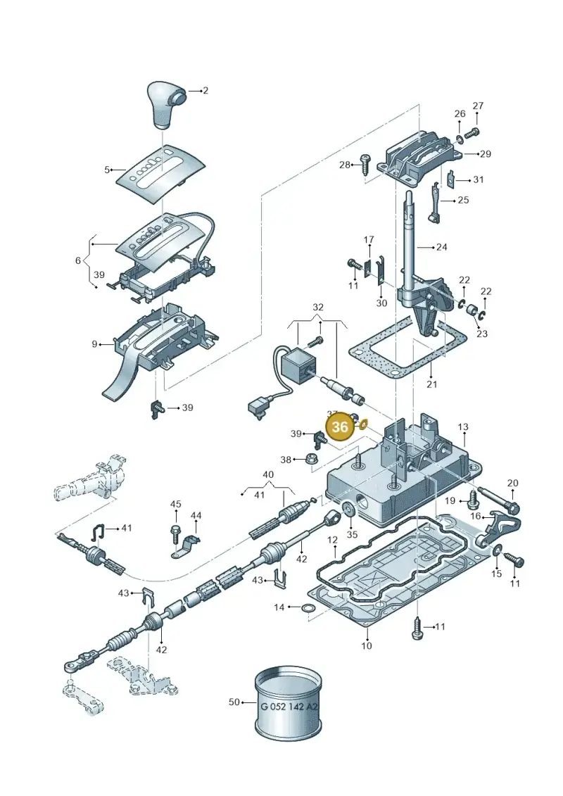 N01152527 — Volkswagen Polo (2011-2014) diagram 253713100, position 36