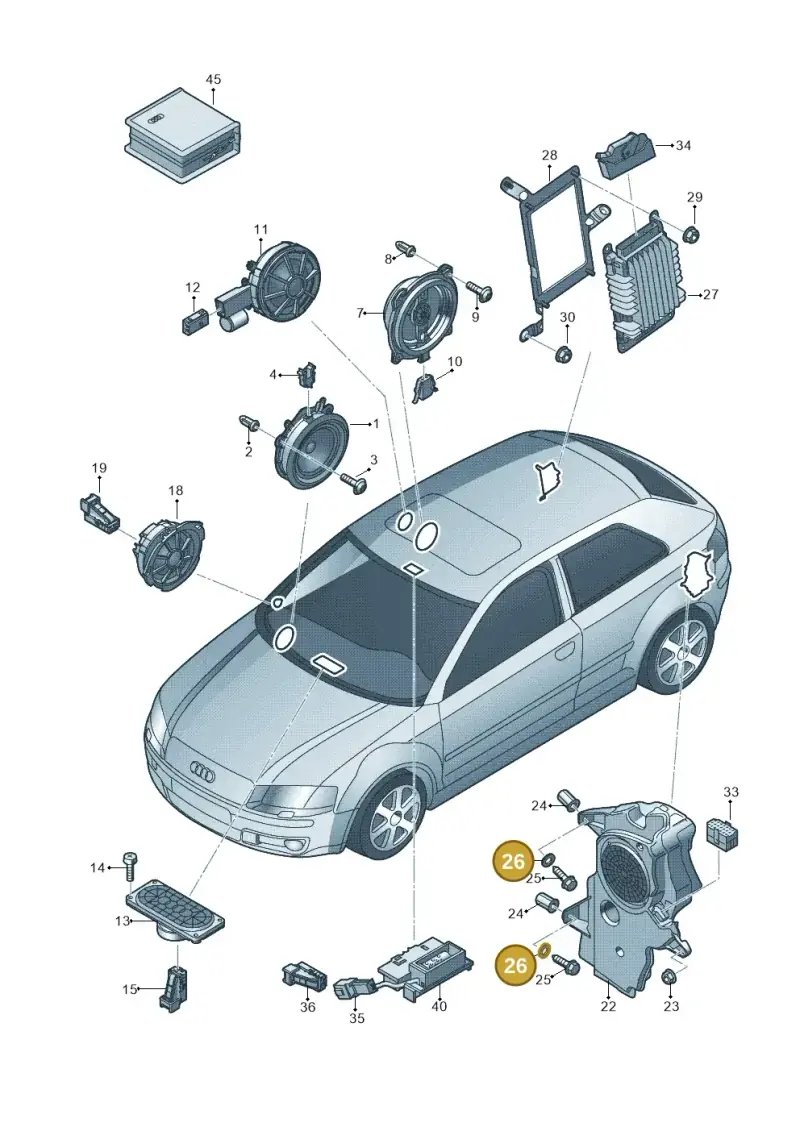 N0115477 — Audi RS3 Sportback (2011-2012) diagram 412035350, position 26