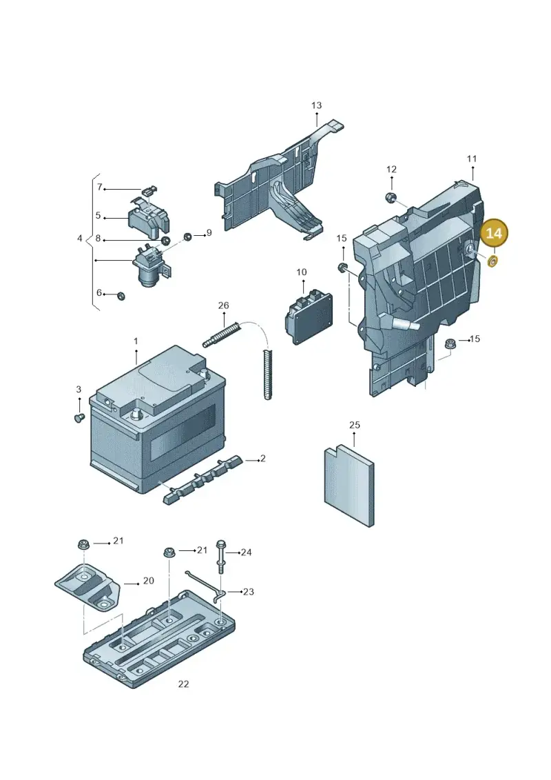 N0115477 — Volkswagen Phaeton 4motion (2010-2016) diagram 631915000, position 14