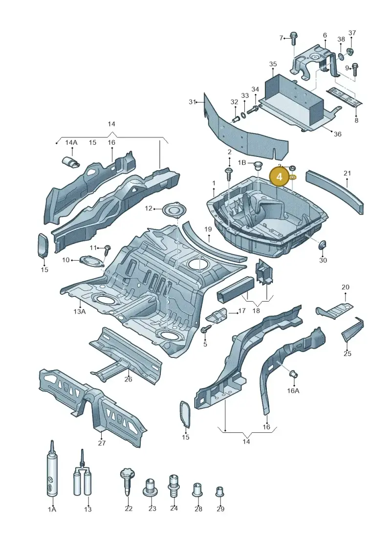 N0115477 — Audi A8 (2013-2018) diagram 696803250, position 4