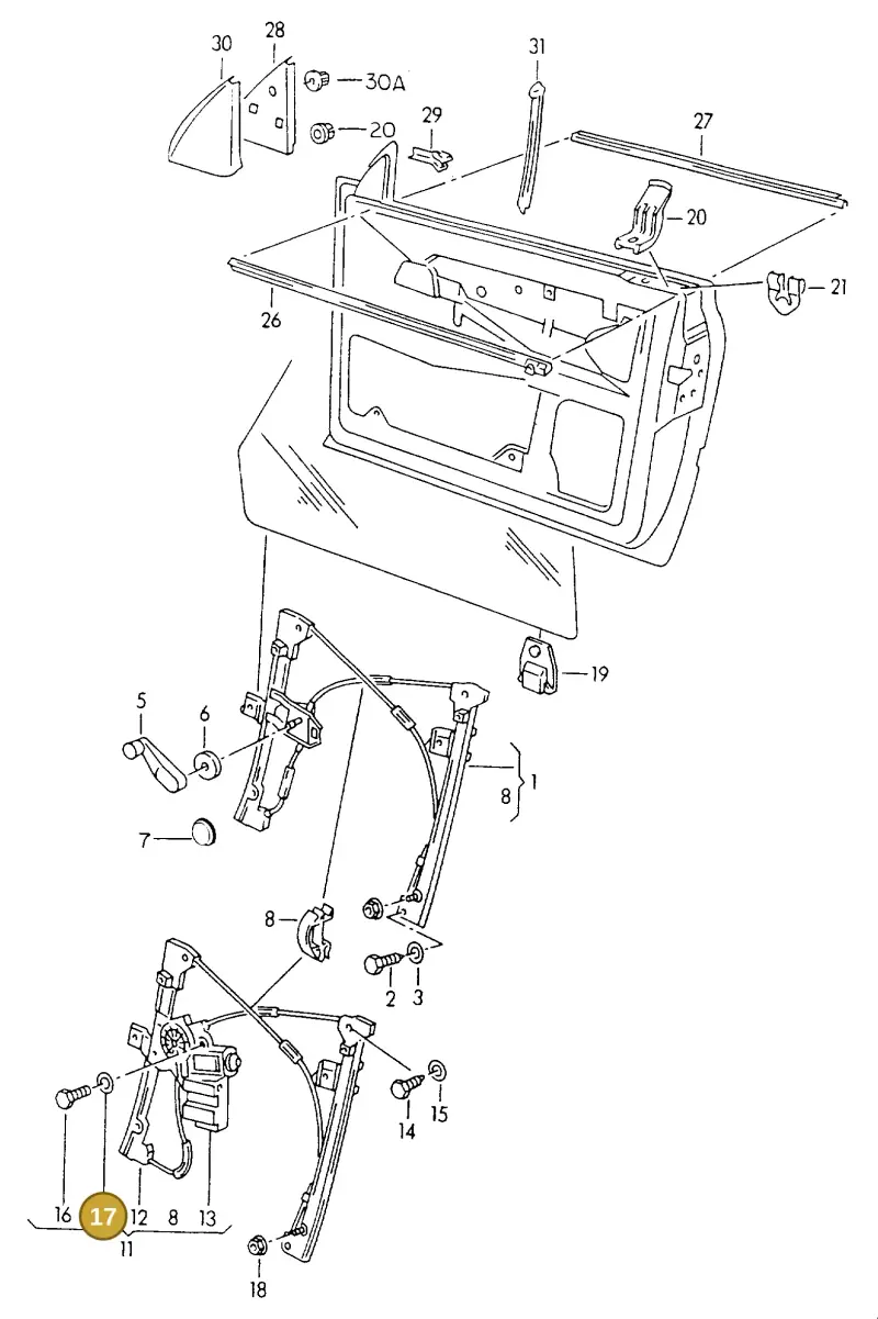 N0115501 — Volkswagen GOLF CABRIO (2002-2002) diagram 234837600, position 17