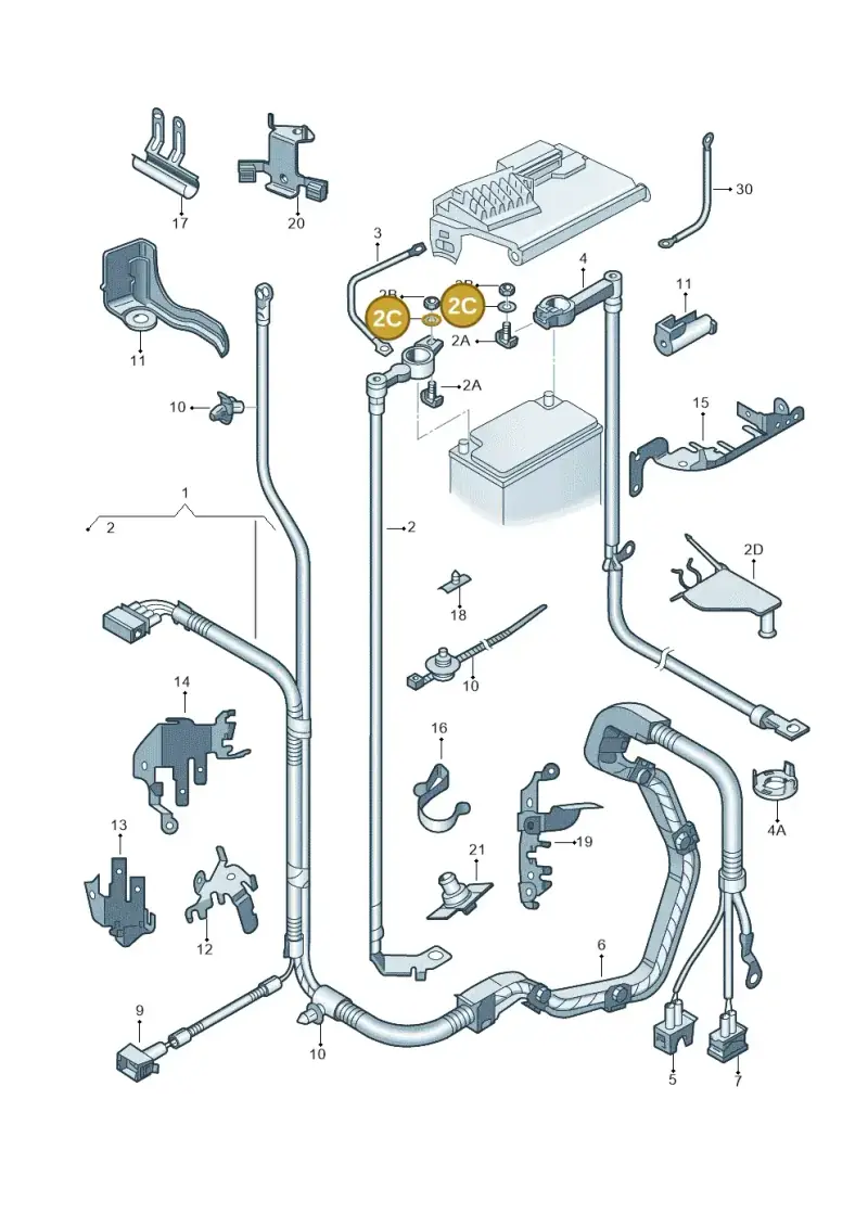 N0115578 — Volkswagen Polo (2010-2015) diagram 253971650, position 2C