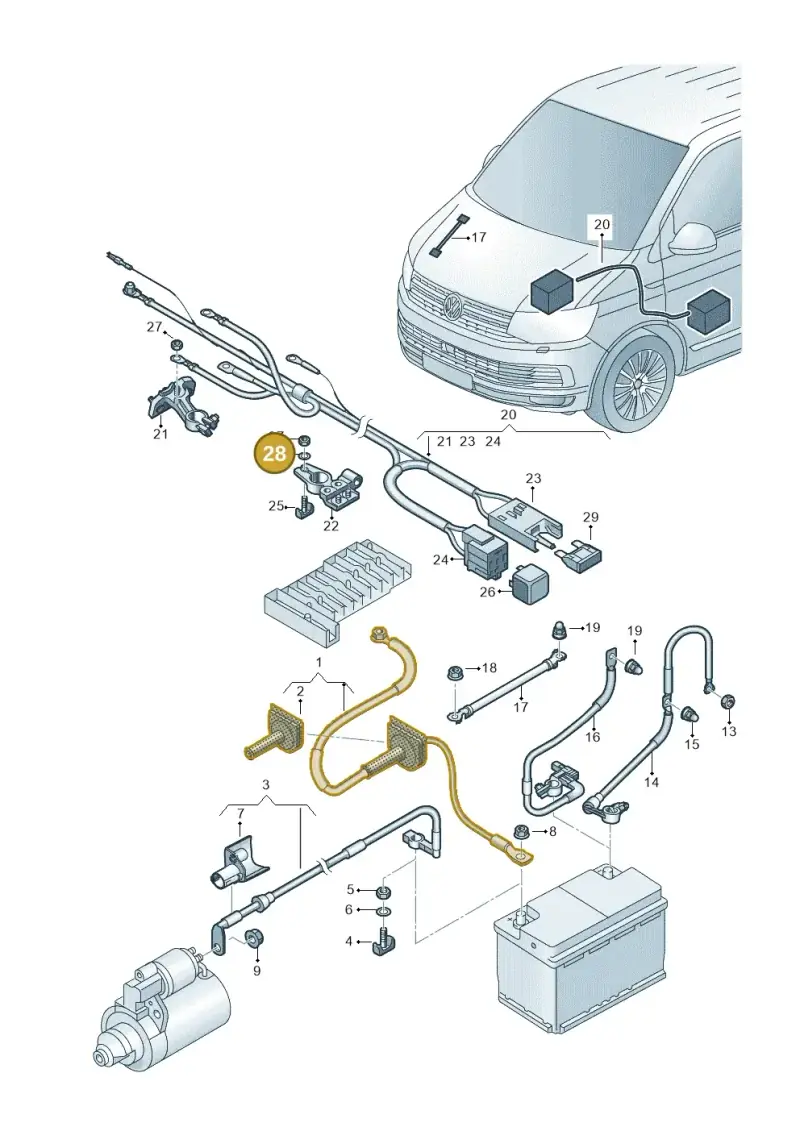 N0115578 — Volkswagen Caravelle (2015-2019) diagram 861971020, position 28