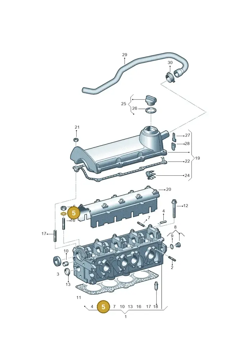 N01155813 — Volkswagen Jetta (2014-2017) diagram 244103300, position 5