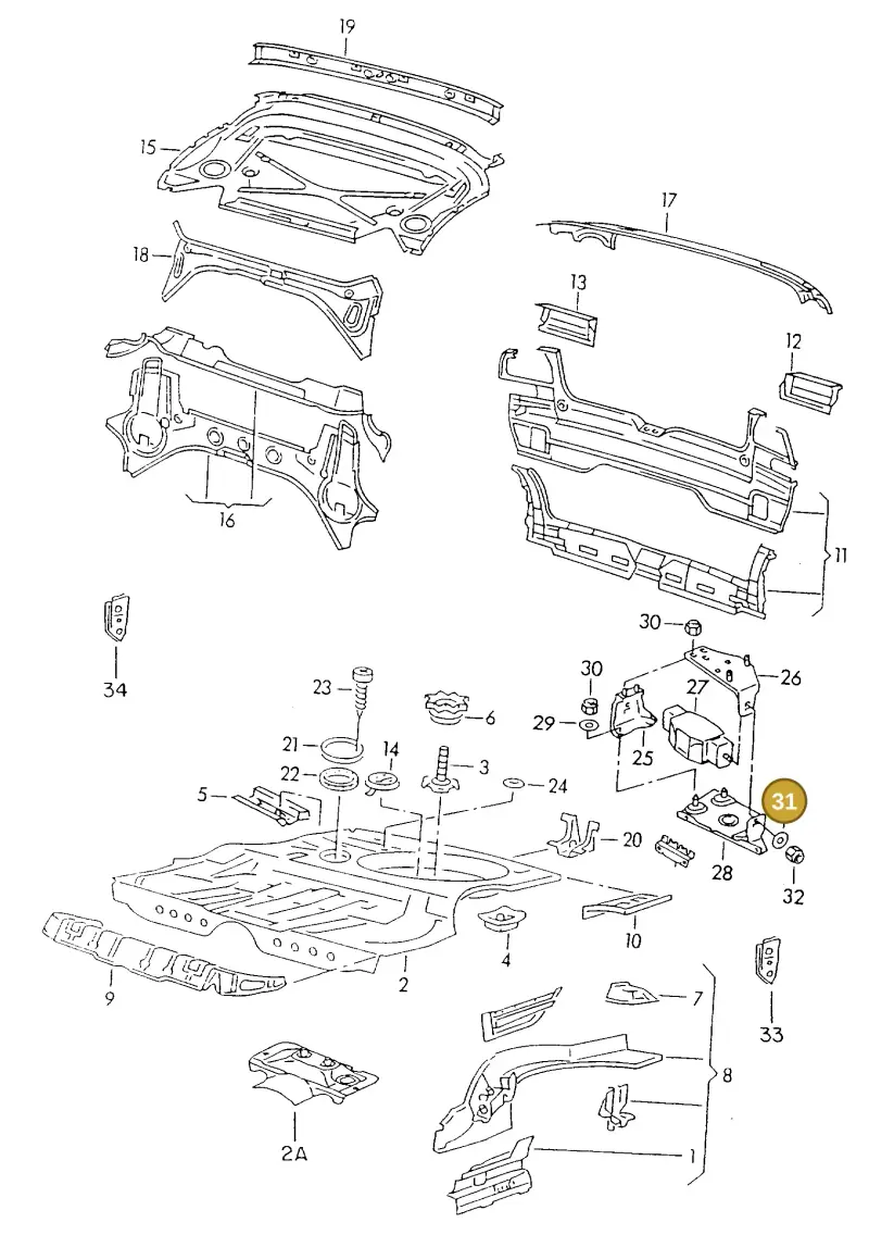 N0115608 — Volkswagen GOLF CABRIO (2002-2002) diagram 234813000, position 31
