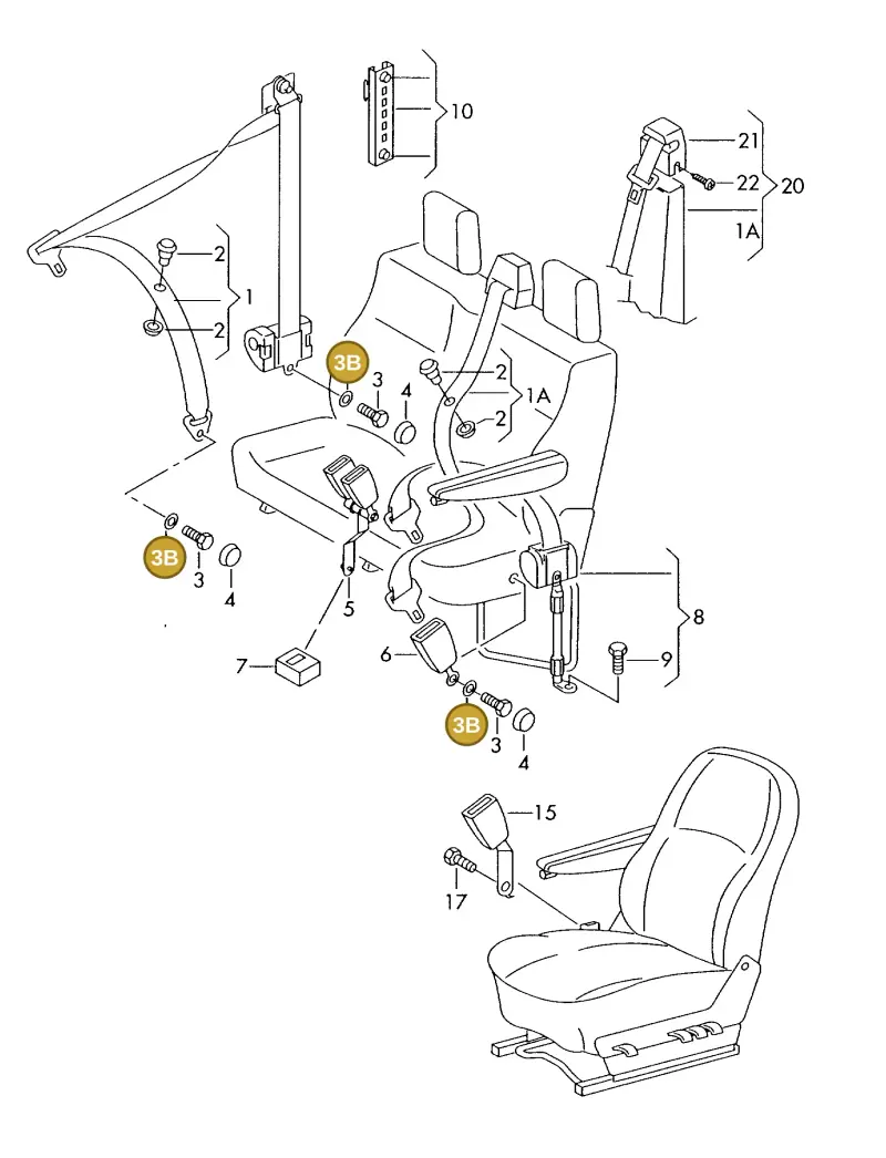 N0116552 — Volkswagen LT, LT 4X4 (2003-2006) diagram 176857600, position 3B