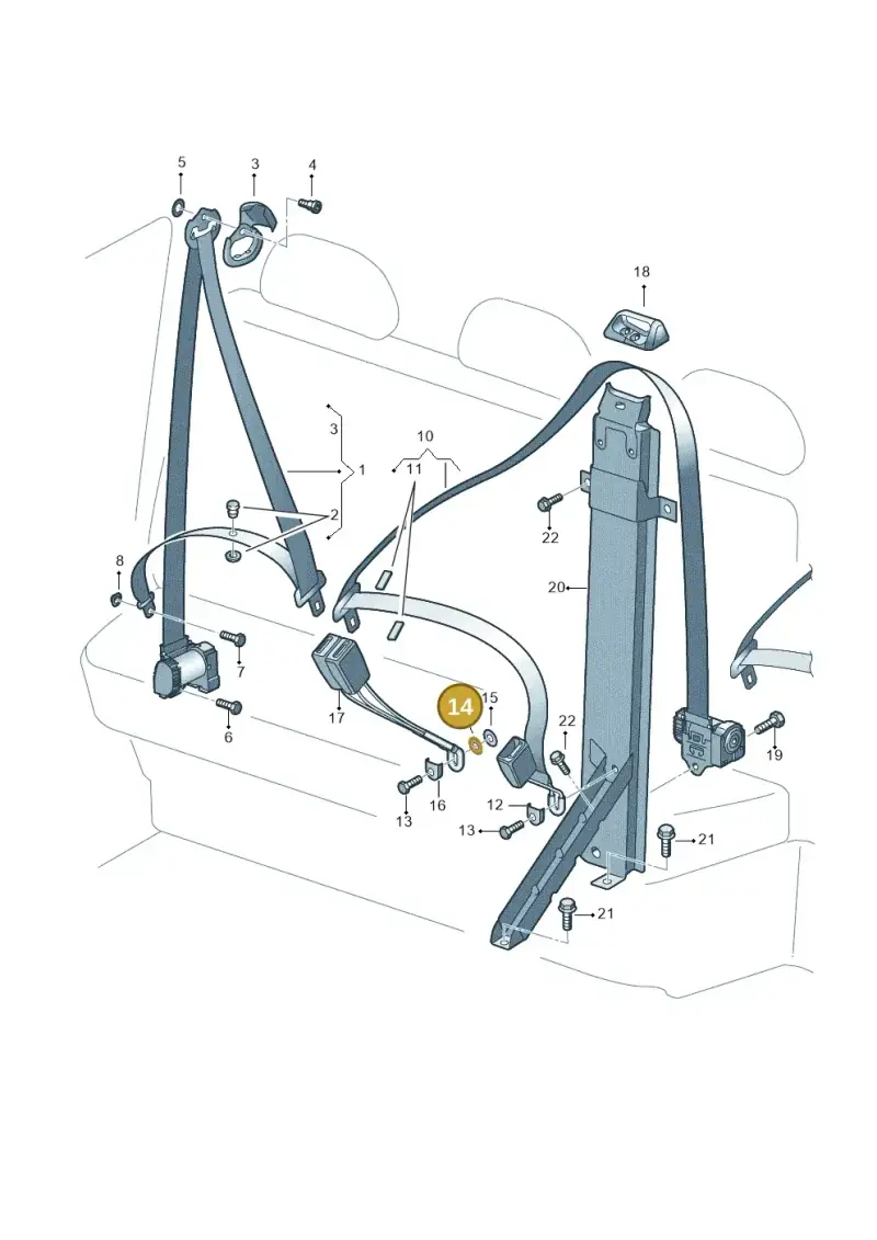 N0116552 — Volkswagen TRANSPORTER (2003-2005) diagram 411857800, position 14