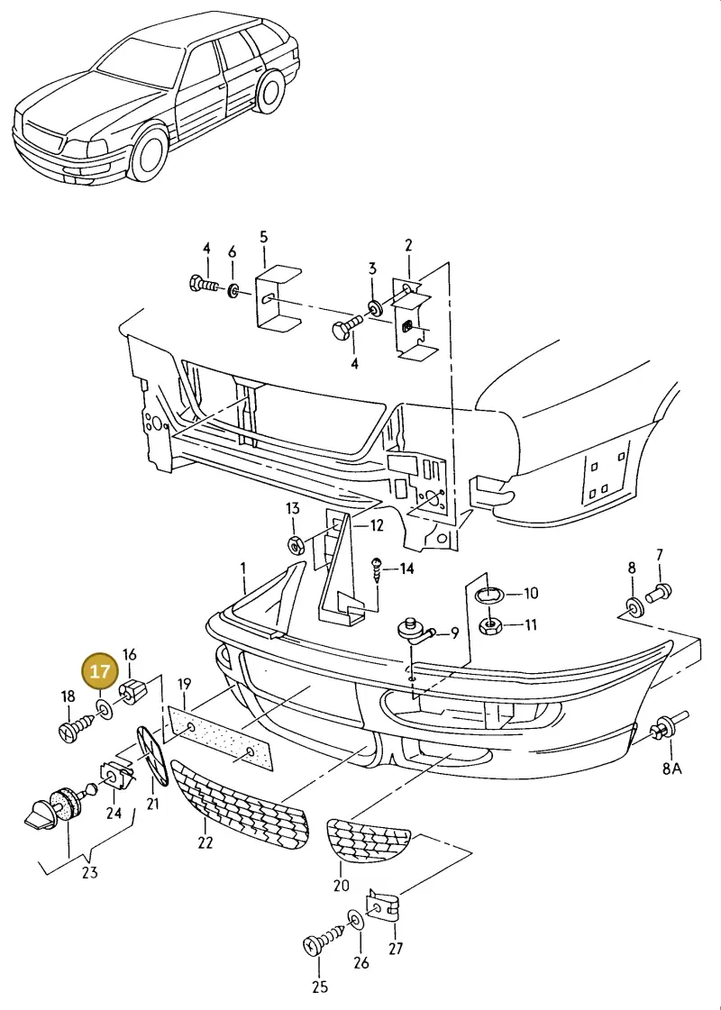 N01166410 — Audi 80 Av.Rs2 qu. (1994-1995) diagram 041807000, position 17