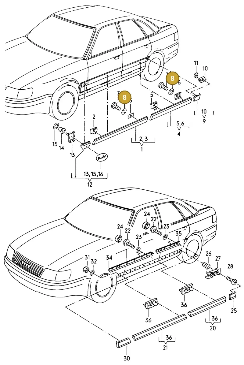 N01166410 — Audi A8 quattro (1999-2002) diagram 153853100, position 8