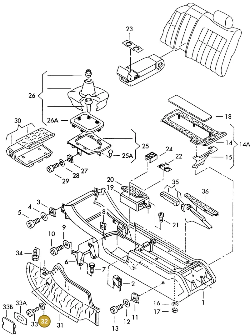 N01166410 — Audi A8 (1996-1998) diagram 153863500, position 32