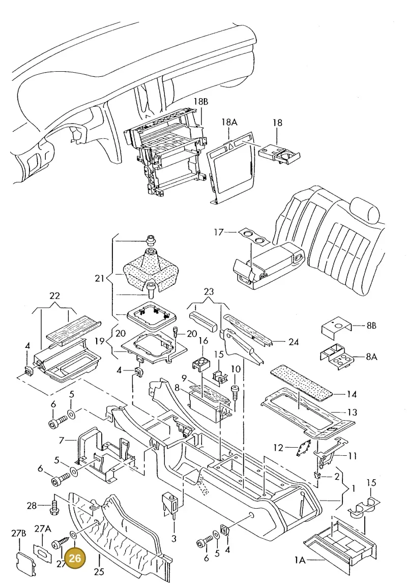 N01166410 — Audi A8 quattro (1999-2002) diagram 255863500, position 26
