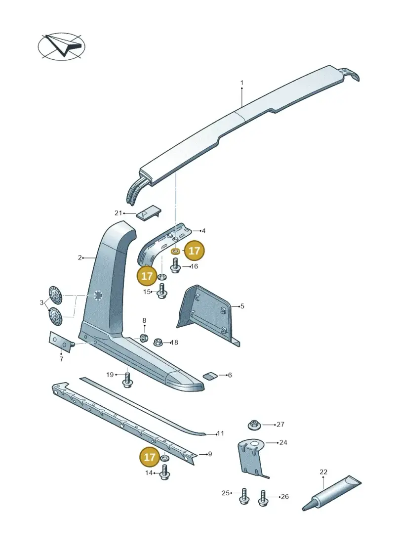 N01166620 — Volkswagen Amarok twin cab (2022-) diagram 894853550, position 17