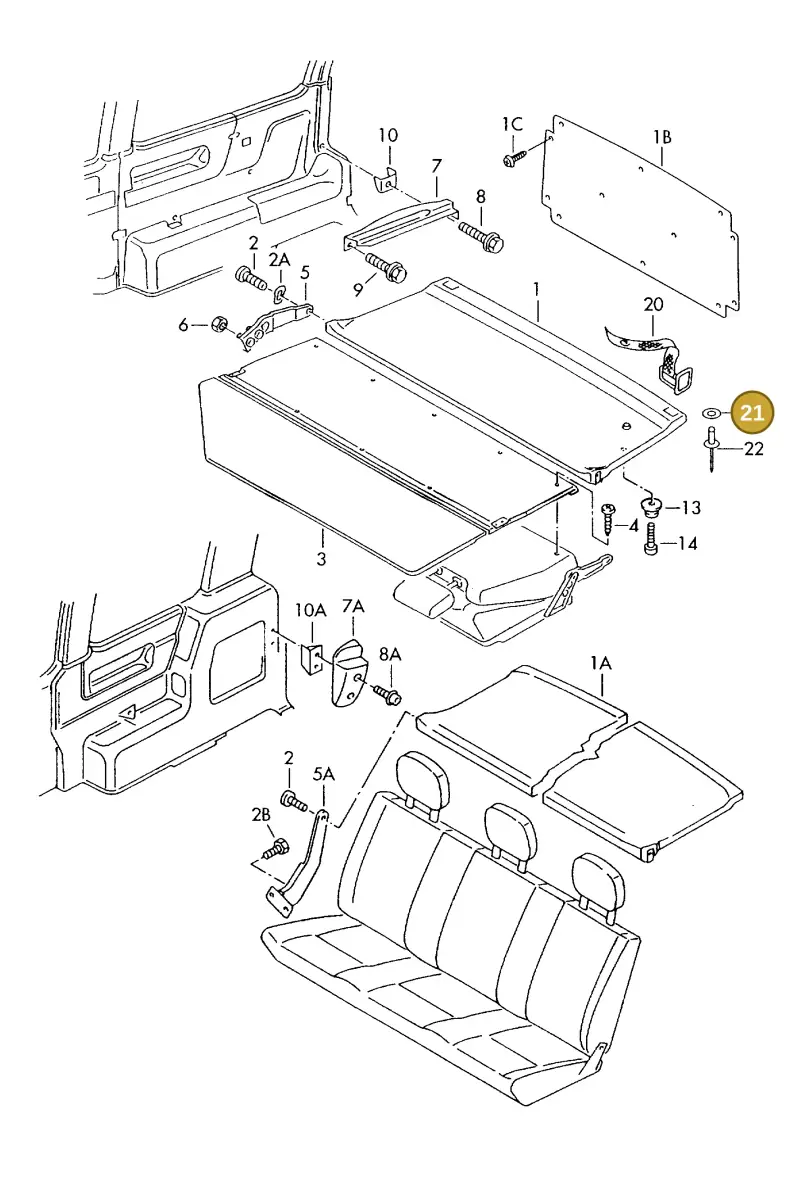 N0116735 — Volkswagen TRANSPORTER SYNCRO (1996-2003) diagram 117868000, position 21