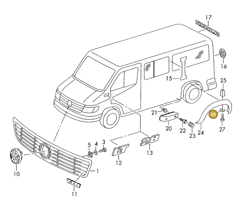 N0116735 — Volkswagen LT, LT 4X4 (2003-2006) diagram 176853000, position 26