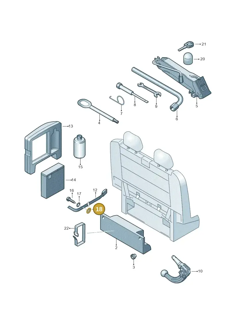 N0116735 — Volkswagen California Camper (2011-2015) diagram 452011100, position 18