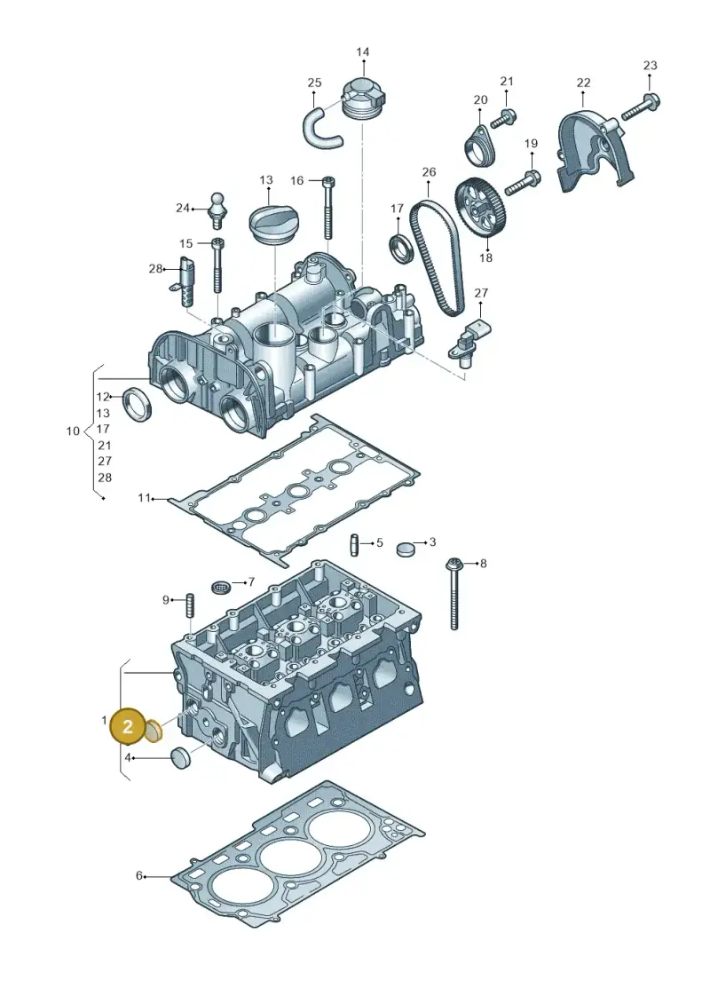 N01190111 — Volkswagen T-Roc BlueMotion (2017-2024) diagram 723103500, position 2