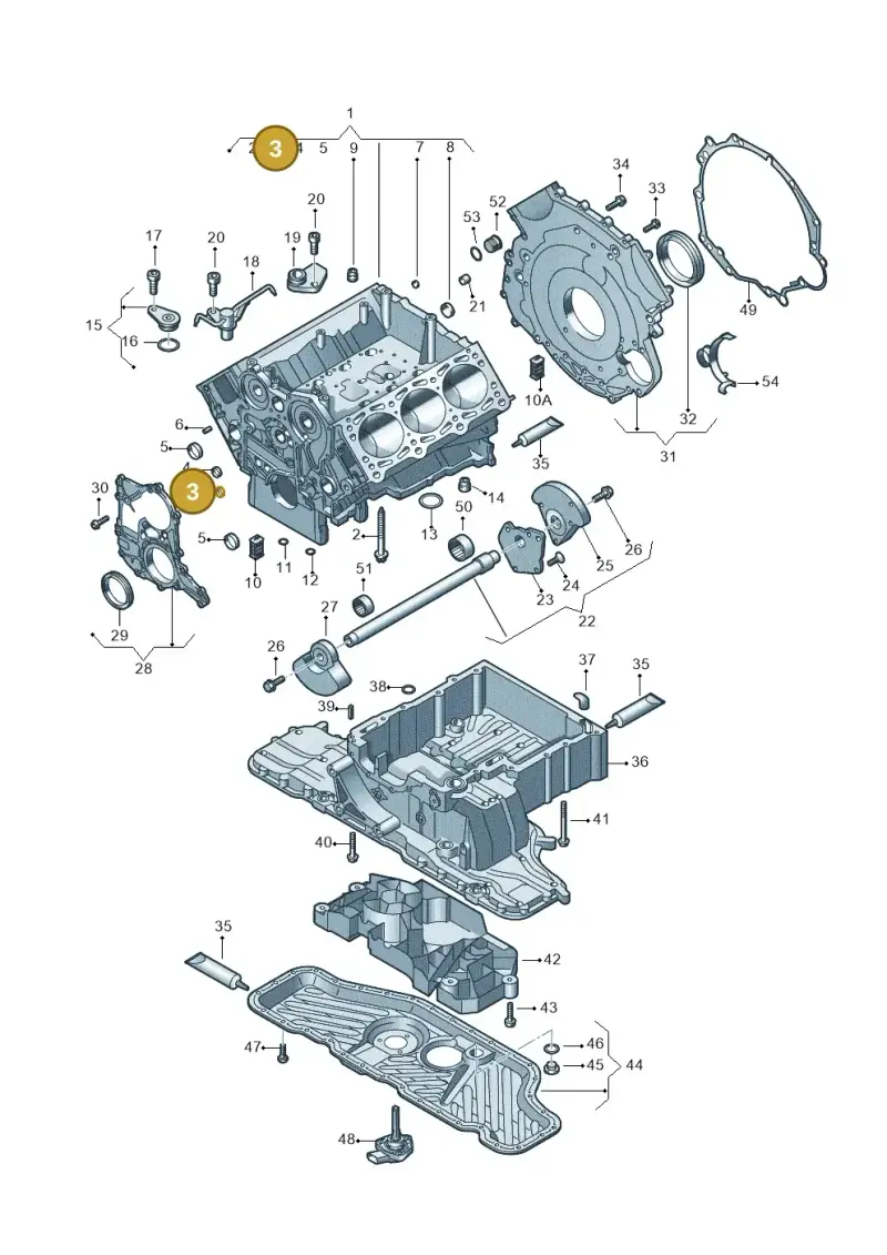 N0119034 — Volkswagen Phaeton 4motion (2010-2016) diagram 258103050, position 3