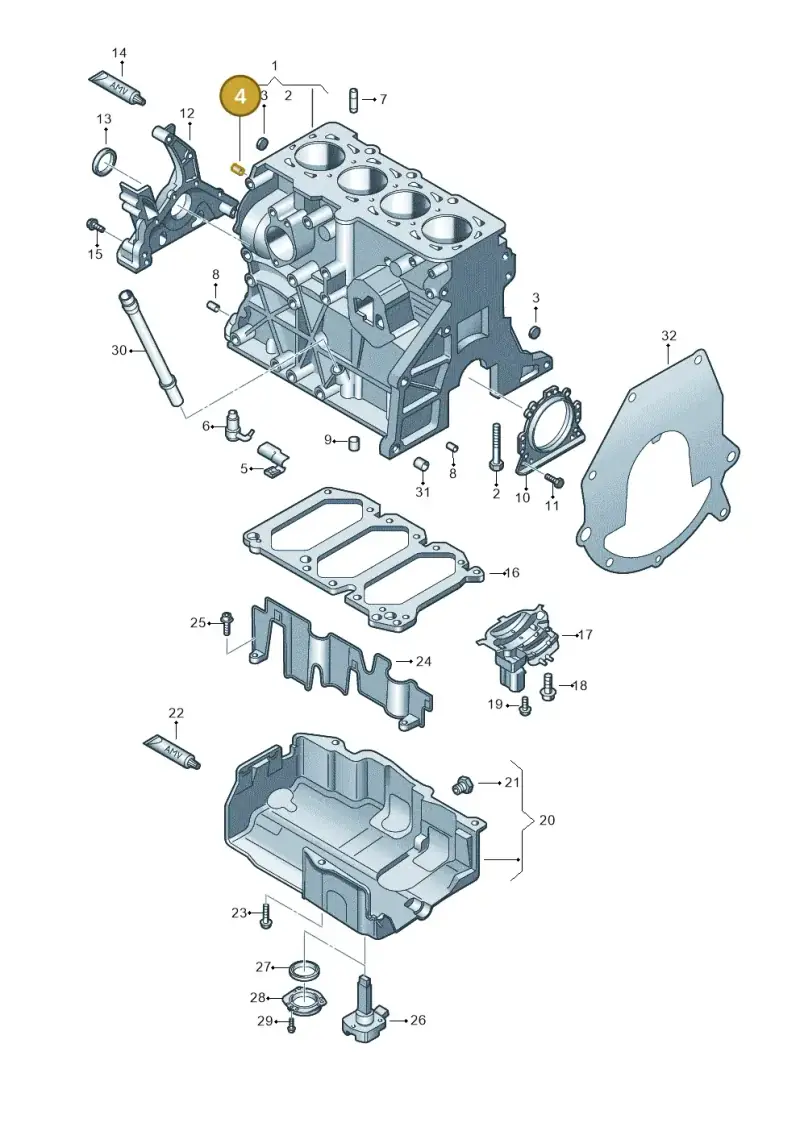 N0119047 — Volkswagen Scirocco 2.0 (2014-2017) diagram 649103160, position 4