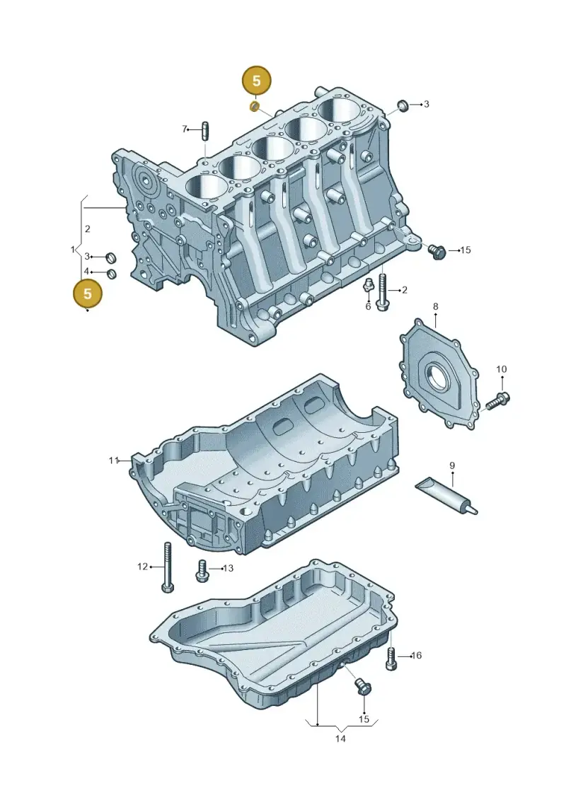 N0119085 — Volkswagen Golf (2011-2013) diagram 474103250, position 5