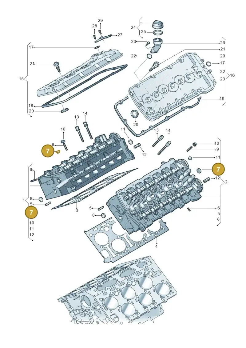 N0119103 — Volkswagen Phaeton (lang) (2003-2006) diagram 258103600, position 7