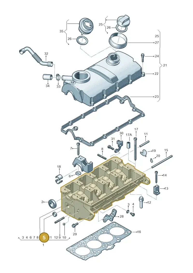 N0119191 — Volkswagen FOX                  M.05> (2005-) diagram 195103470, position 5
