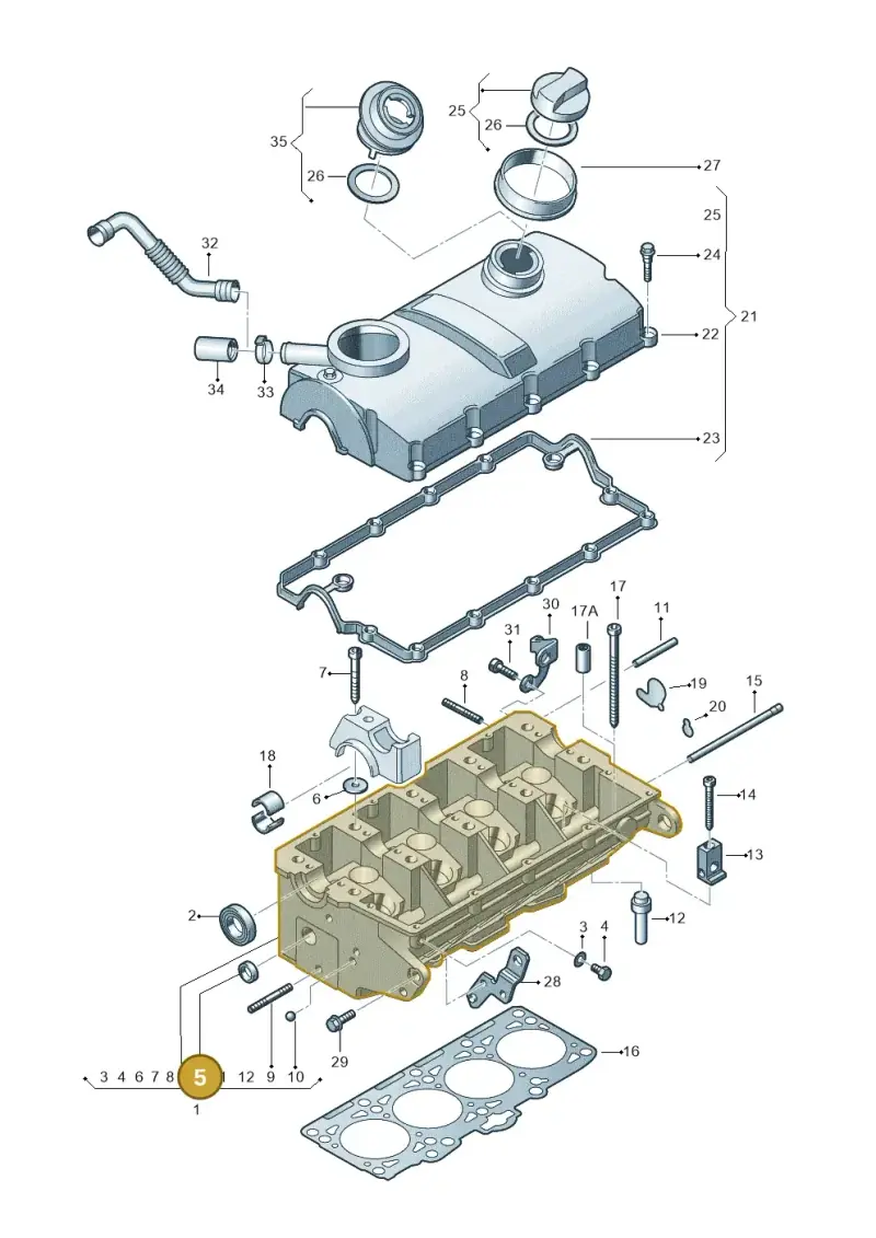 N0119191 — Volkswagen TRANSPORTER/4MOTION    07 (2006-2007) diagram 404103470, position 5