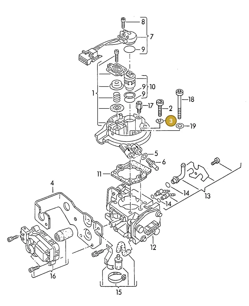 N0120064 — Volkswagen GOLF CABRIO (1998-2001) diagram 121133200, position 3