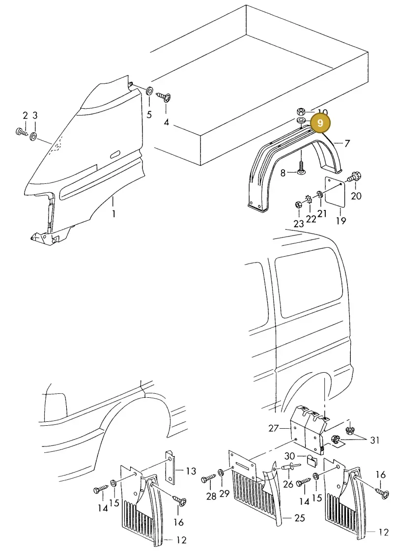 N0120064 — Volkswagen LT, LT 4X4 (2003-2006) diagram 176821200, position 9