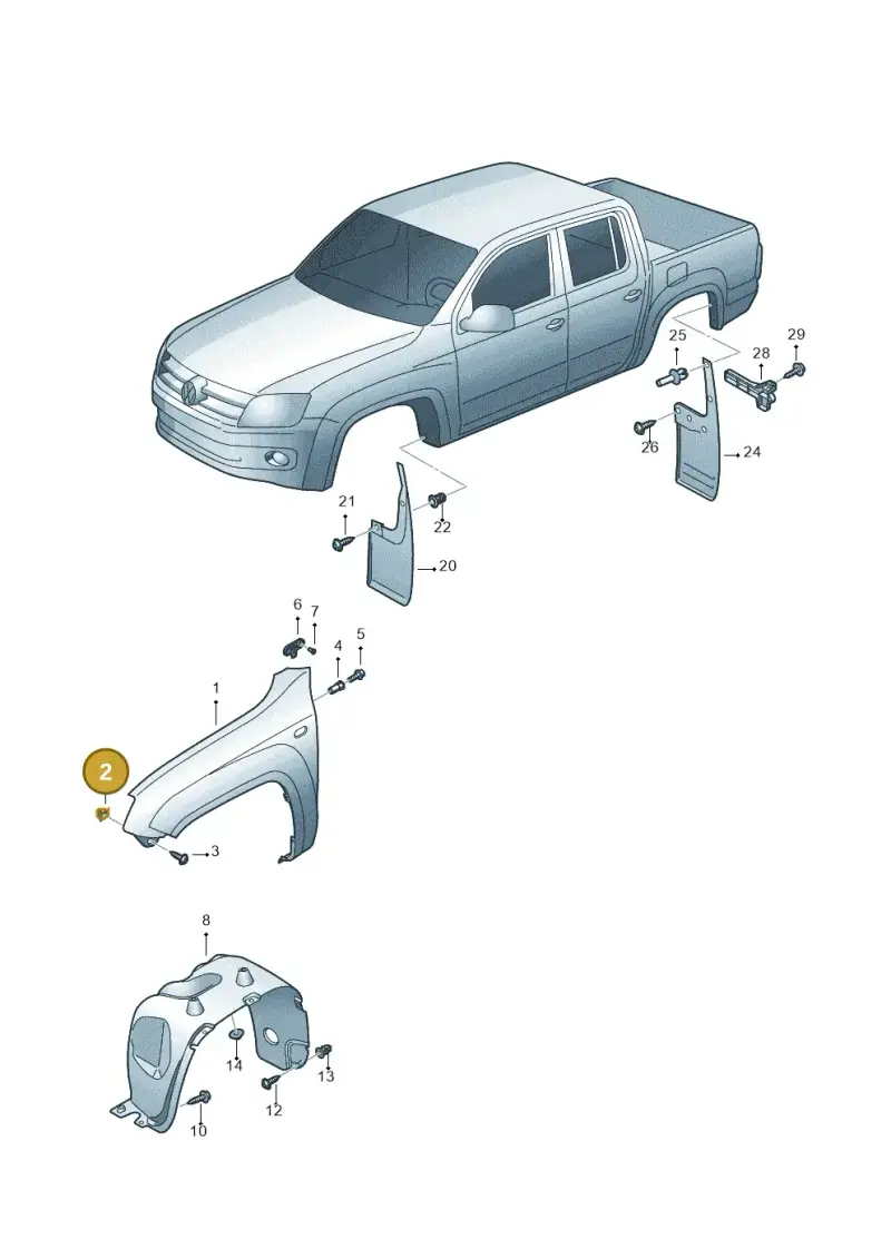 N0120622 — Volkswagen Amarok twin cab (2012-2016) diagram 683821000, position 2