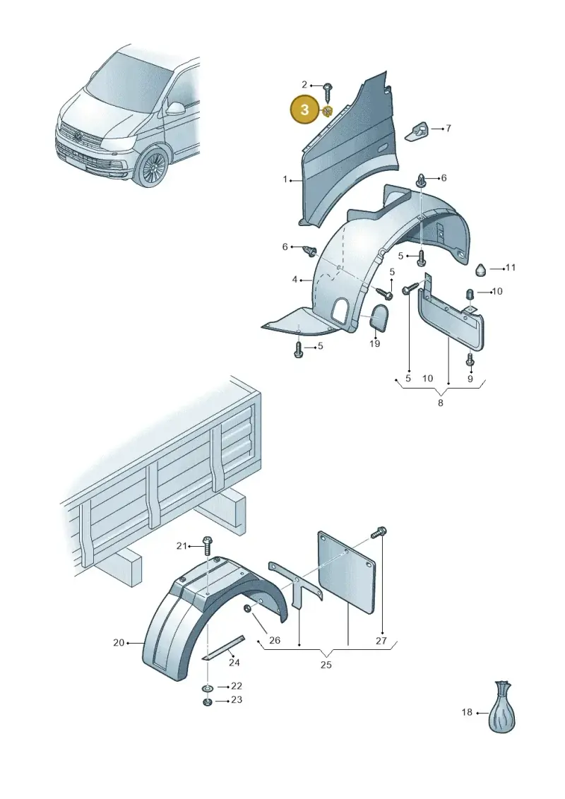 N0120622 — Volkswagen Single-cab transp. (2015-2019) diagram 862821100, position 3