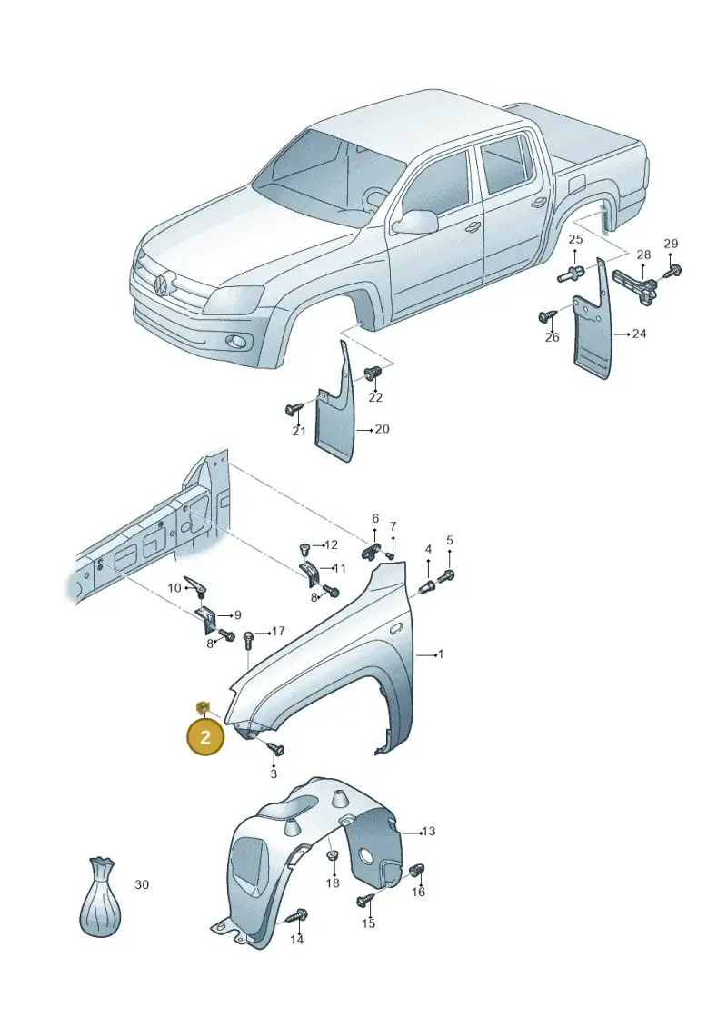 N0120622 — Volkswagen Amarok twin cab (2022-) diagram 894821000, position 2