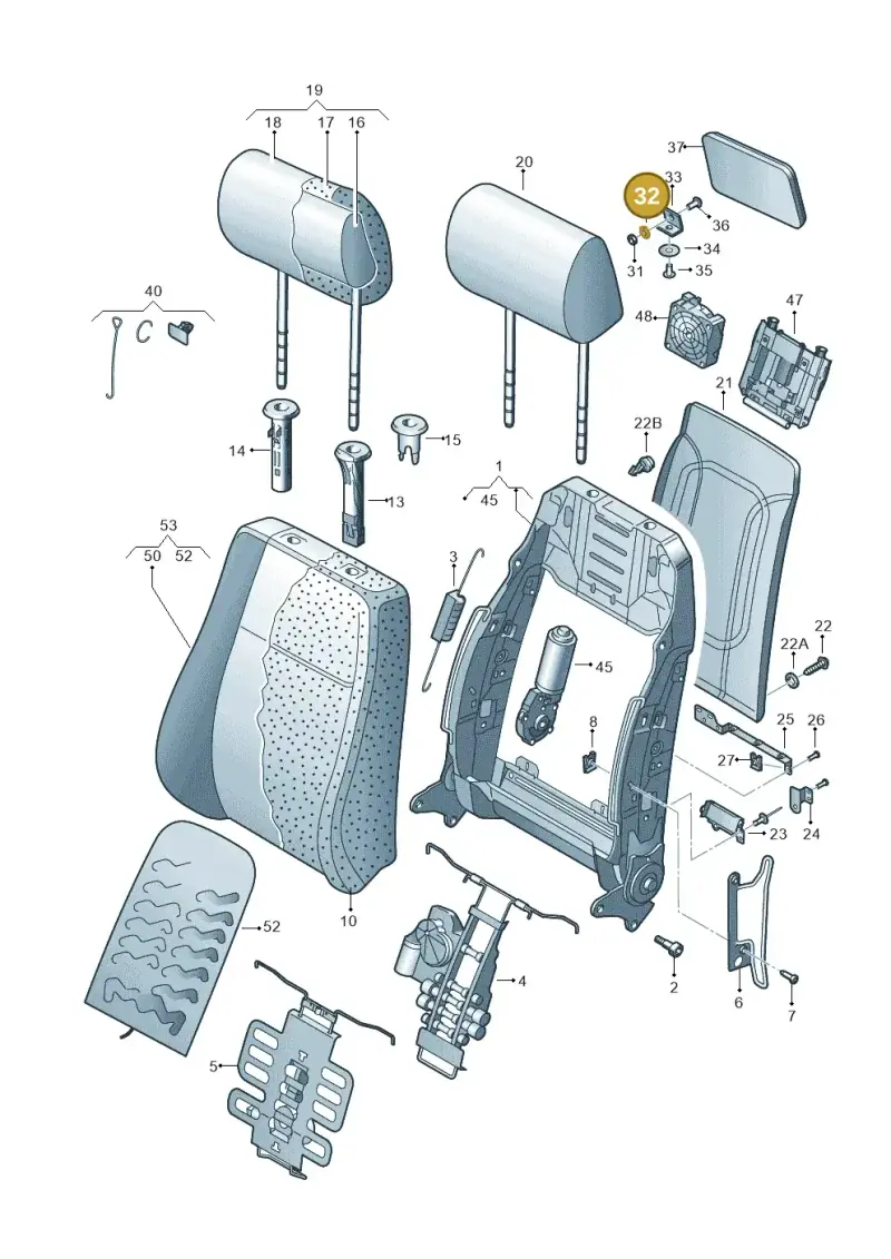 N0121272 — Volkswagen Phaeton 4motion (2008-2010) diagram 258881500, position 32