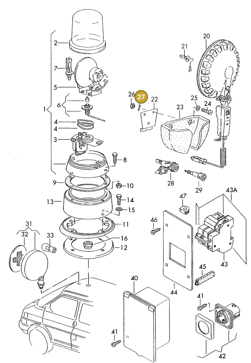 N0122253 — Volkswagen TRANSPORTER SYNCRO (1996-2003) diagram 117941800, position 27