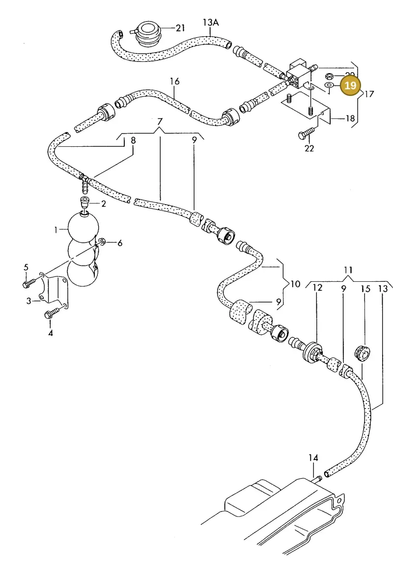 N0122253 — Audi A8 quattro (1999-2002) diagram 257131050, position 19