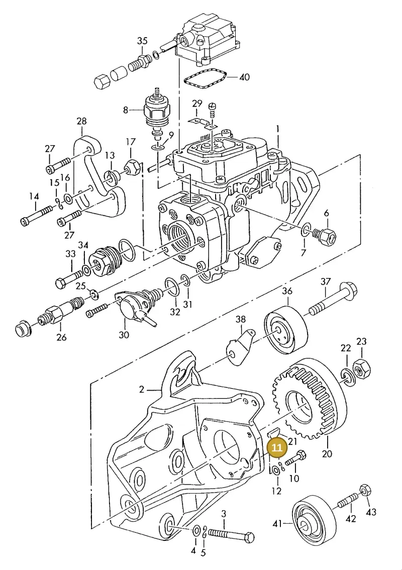 N01224110 — Volkswagen LT, LT 4X4 (2003-2006) diagram 442130400, position 11
