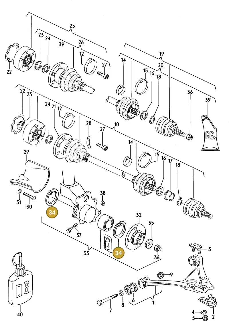 N0122922 — Audi 80/90 qu. (1987-1991) diagram 045037000, position 34