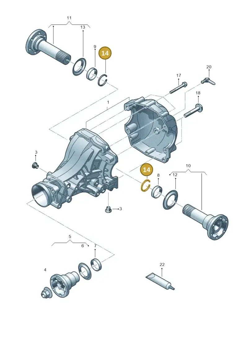 N0122922 — Audi Q5 qu. 2.0 TDI (2012-2017) diagram 454525210, position 14