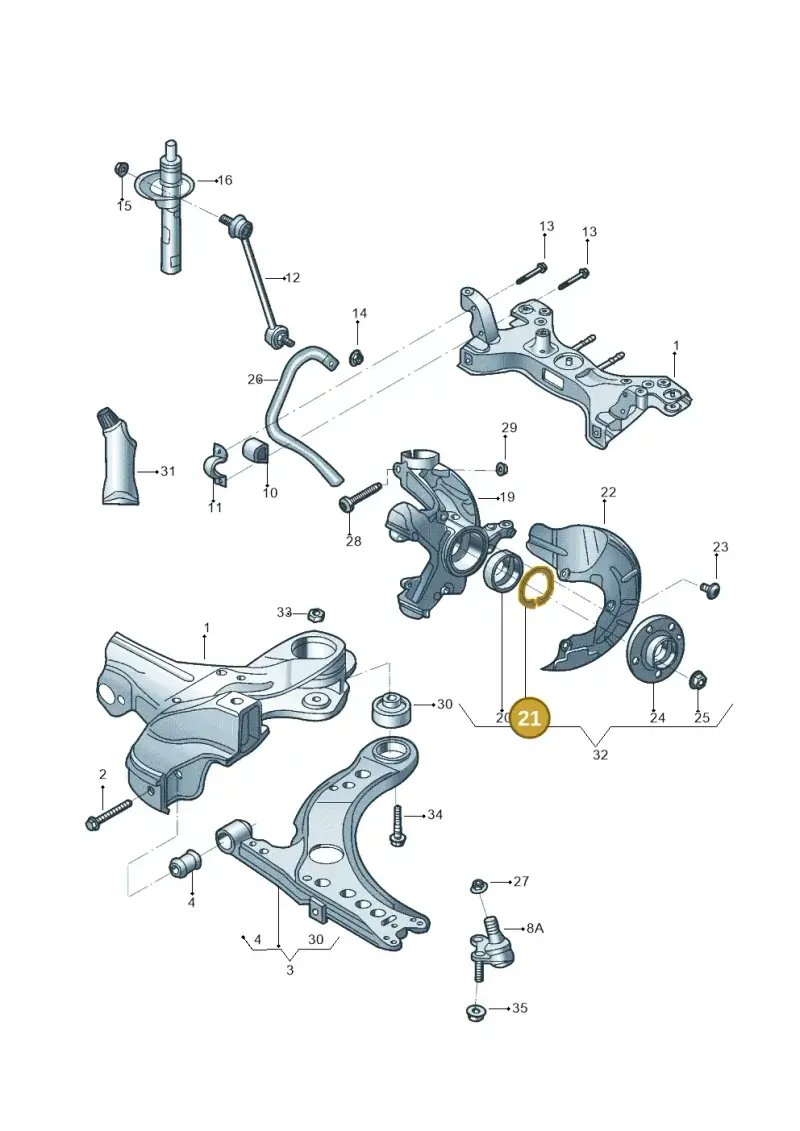 N0122951 — Volkswagen Spacefox (2014-2019) diagram 799407010, position 21